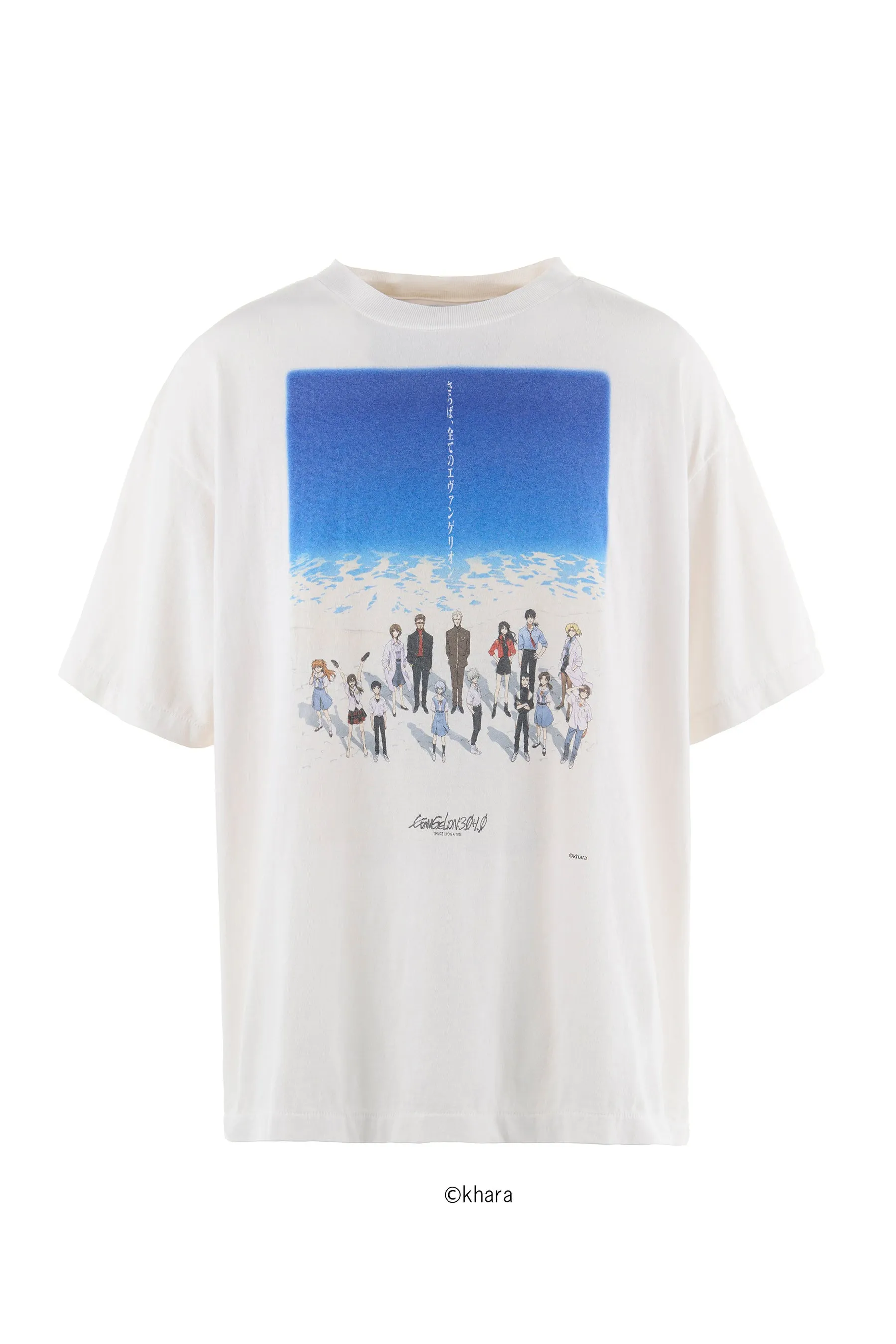 SAINT Mxxxxxx × EVENGELION × GEEKS RULE EV_SS TEE/BLUE/WHT Three-party co-branded Neon Genesis Evangelion co-branded TEE off-white S-XL Made of original OE yarn tube weaving without side seams to distinguish the width of the fabric Original consistent co-branded label/co-branded wash mark/little angel anti-counterfeiting label Top-notch printing technology Repeated pattern making, closely following the original details